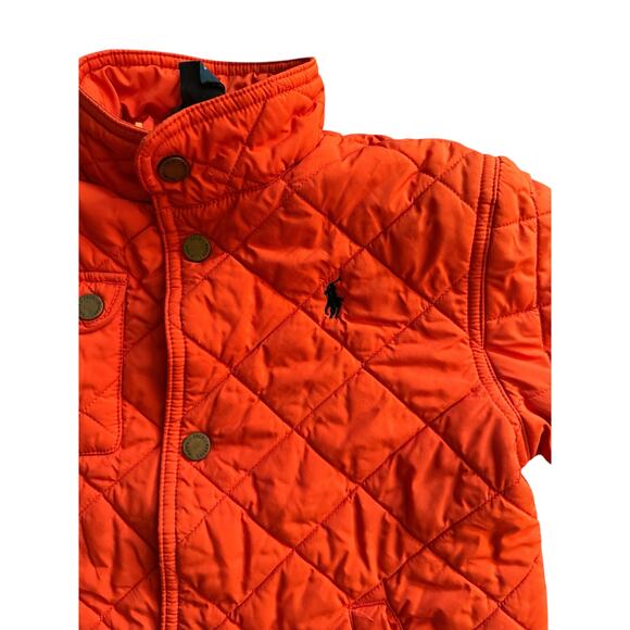 Boys Polo by Ralph Lauren Orange Barn Coat Chore jacket Quilted sz 6 - Picture 4 of 7